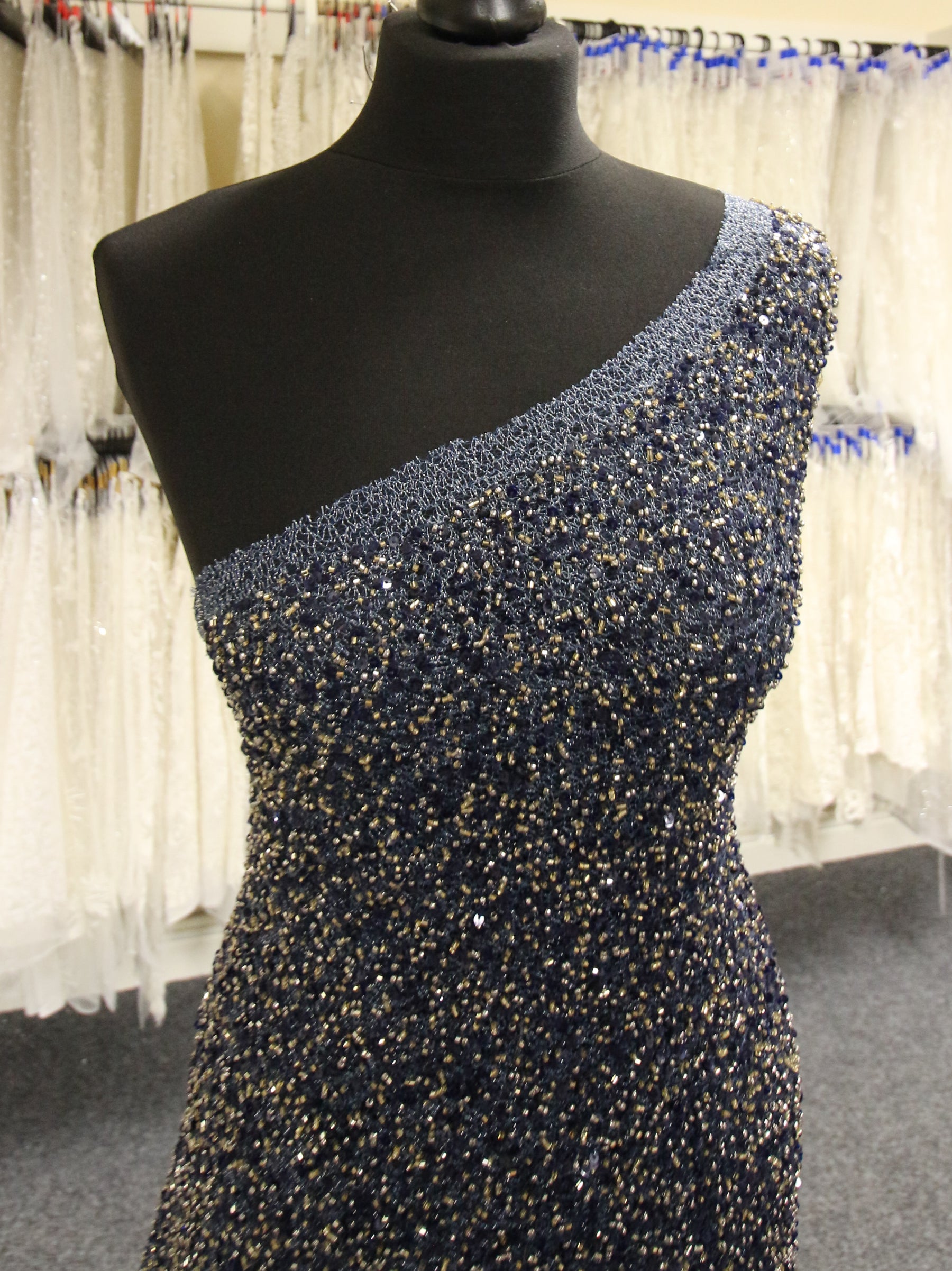 Navy Sequin Tulle - Davos