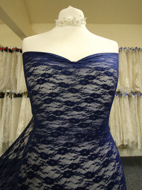 Navy Blue Stretch Lace - Yvonne