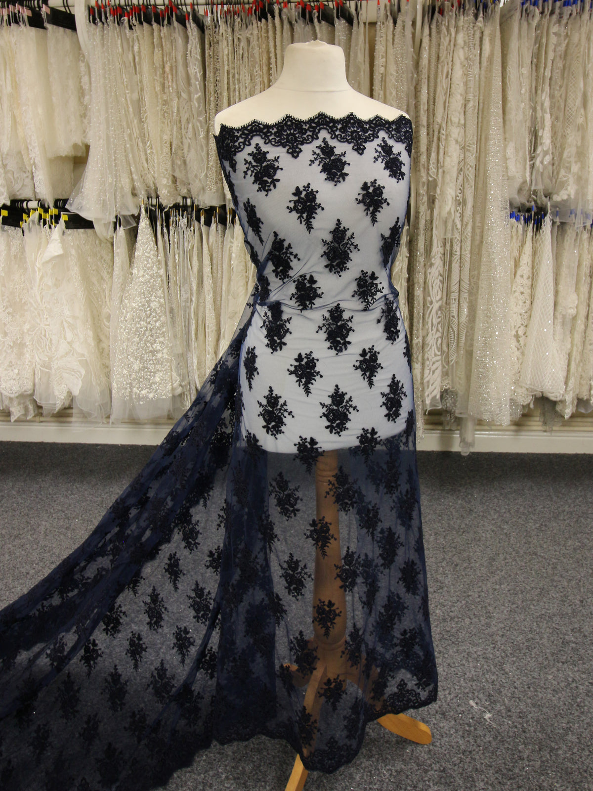 Navy Corded Lace - Janis