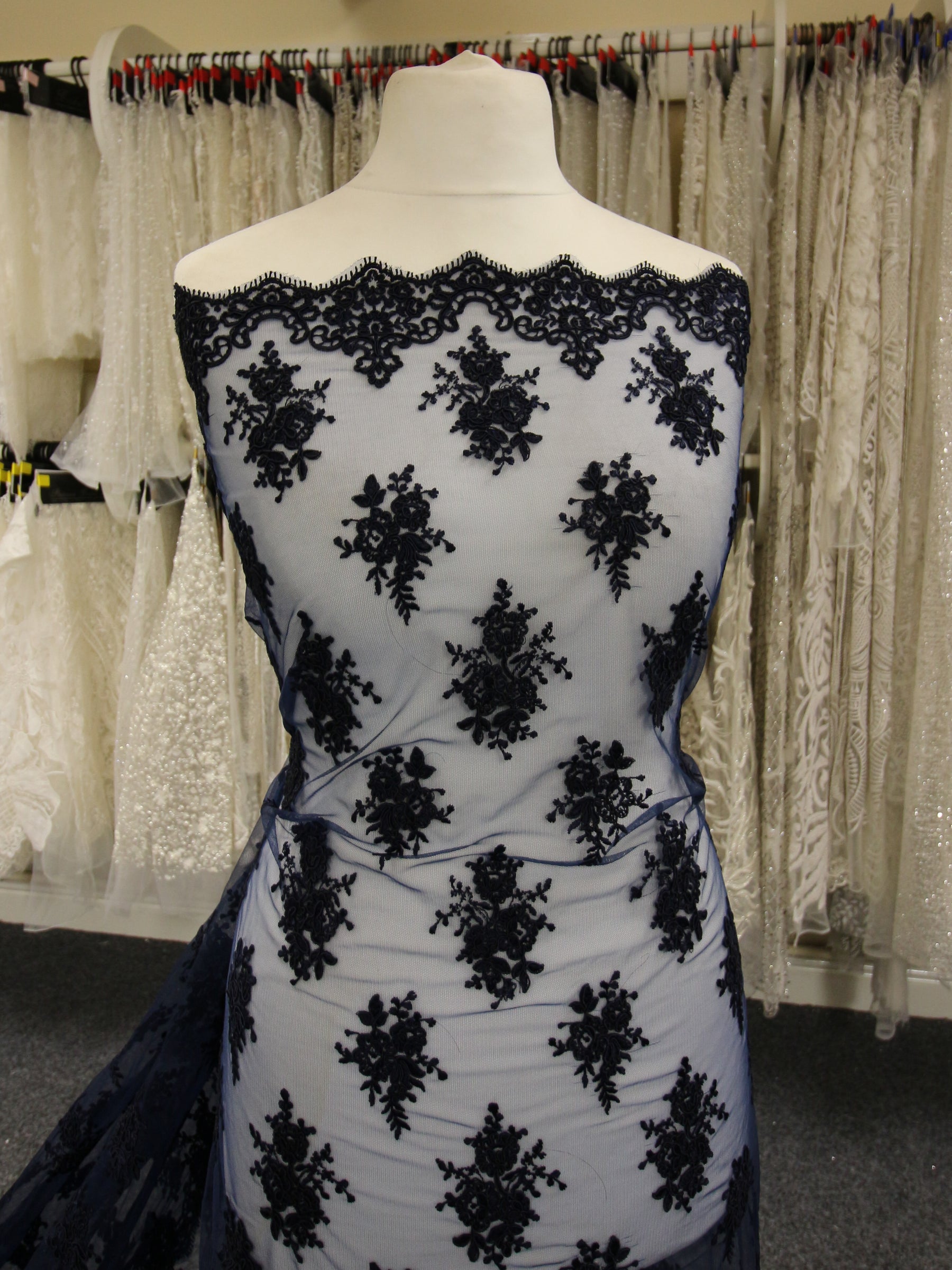 Navy Corded Lace - Janis