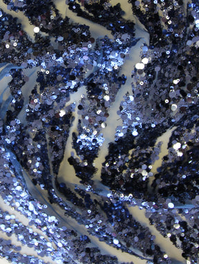 Navy Sequin Glitter Lace - Divine