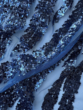 Navy Sequin Glitter Lace - Divine