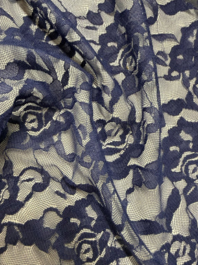 Navy Blue Raschel Stretch Lace – Matina