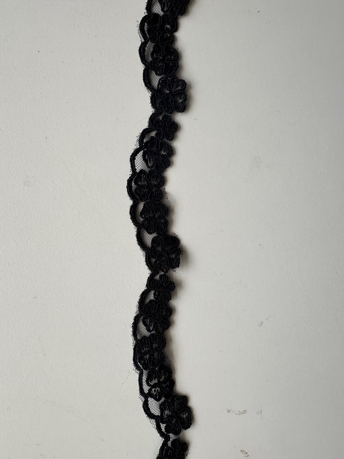 Black Corded Lace Trim - T 457 Unbeaded (CF)