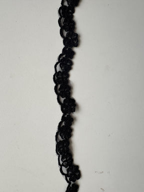 Black Corded Lace Trim - T 457 Unbeaded (CF)
