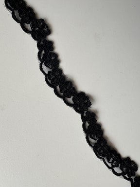 Black Corded Lace Trim - T 457 Unbeaded (CF)