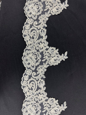 Ivory Beaded & Corded Lace Trim - Noisy