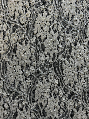 Ivory Beaded Chantilly Lace - Ophelia