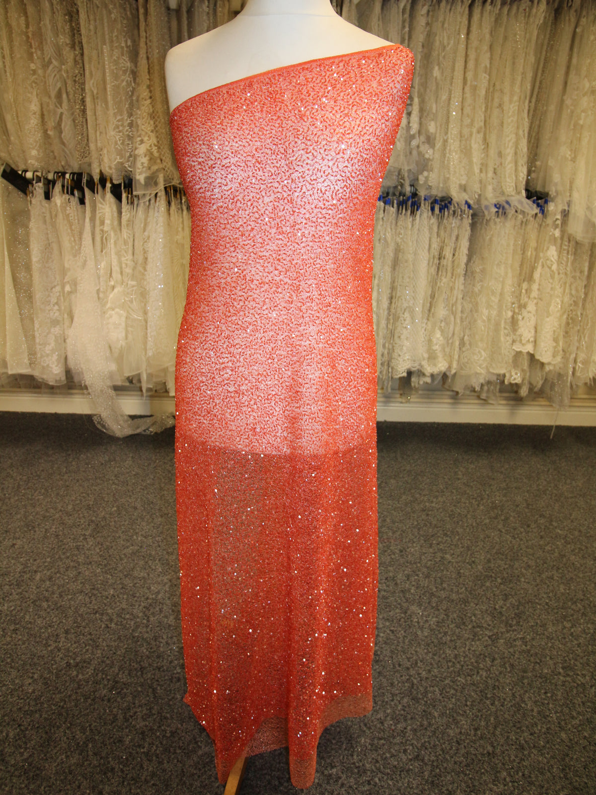 Orange Beaded Lace - Britte