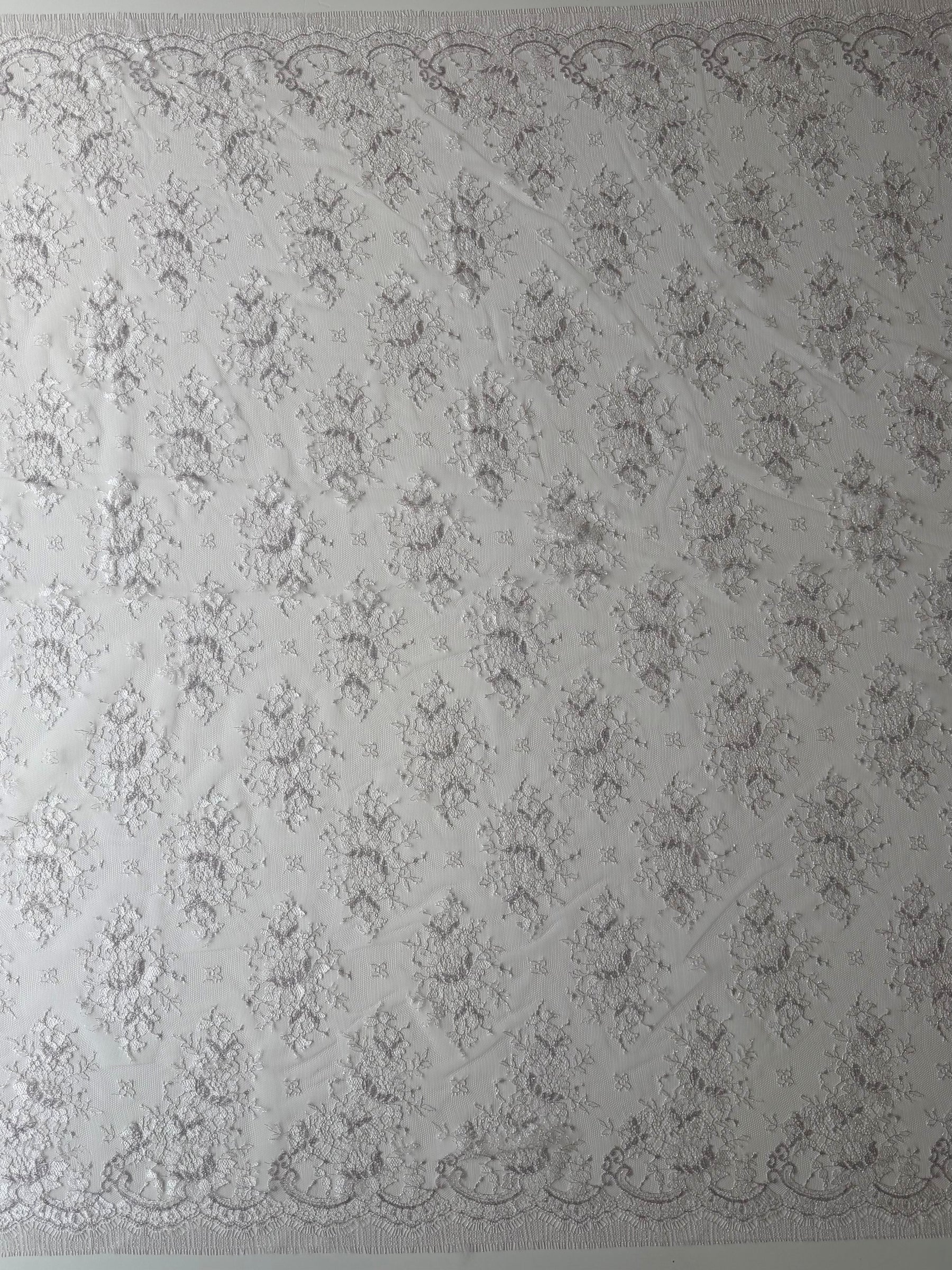 Dusty Rose & Silver Chantilly Lace - P186