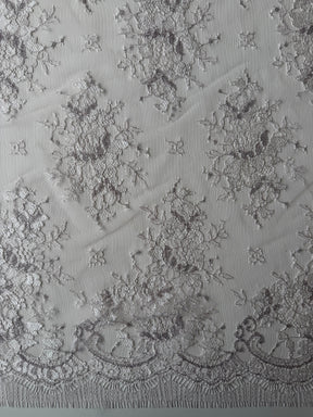Dusty Rose & Silver Chantilly Lace - P186