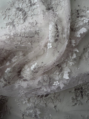Dusty Rose & Silver Chantilly Lace - P186