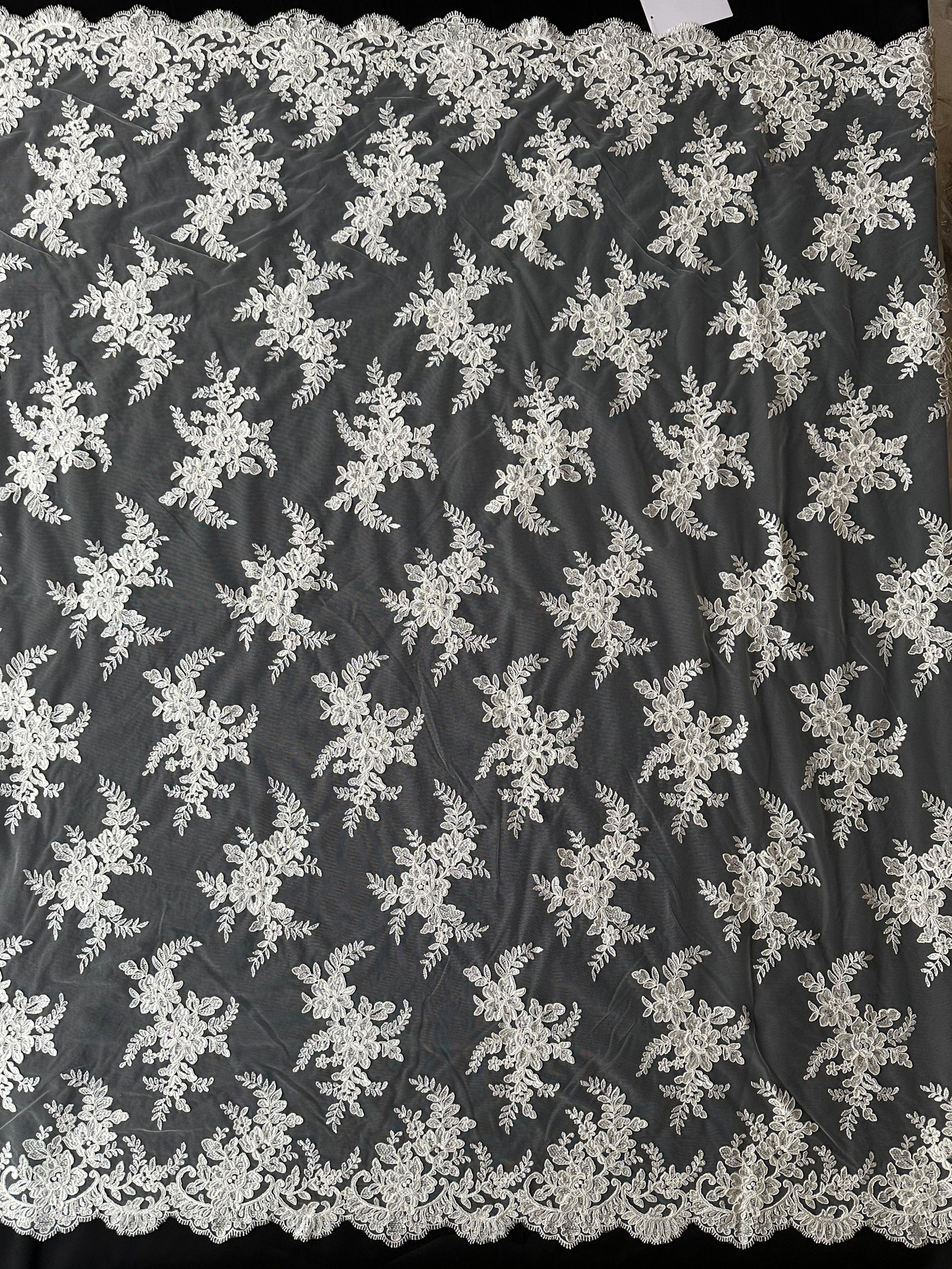 Ivory Corded Embroidery Lace - P233