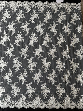 Ivory Corded Embroidery Lace - P233