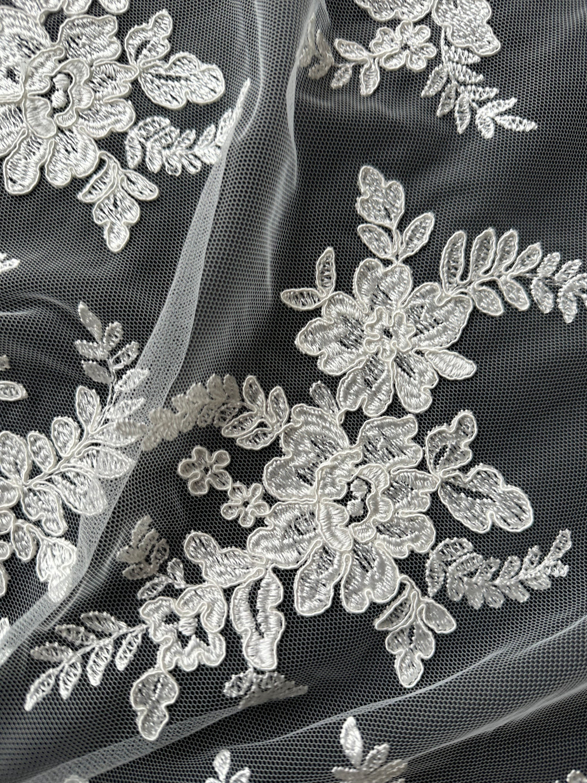Ivory Corded Embroidery Lace - P233
