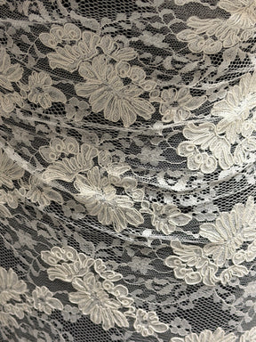 Pale Ivory Corded Wedding Lace - P379