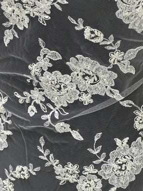 White Beaded Lace - P483