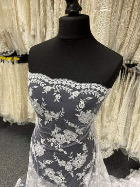 White Beaded Lace - P483