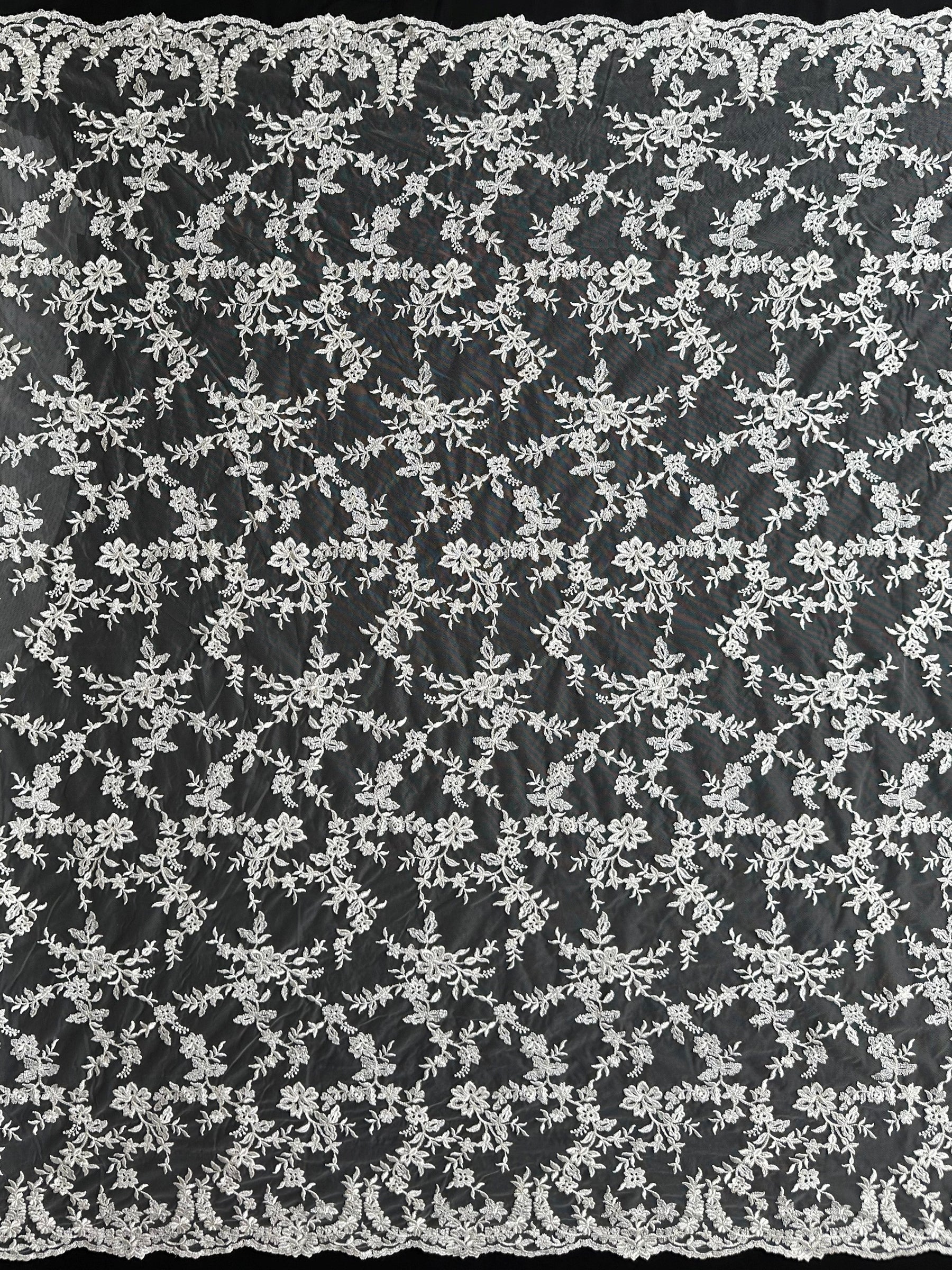 Ivory Embroidered Lace - P651