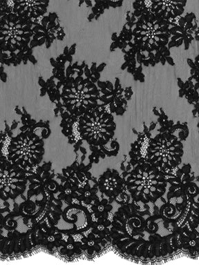 Black Corded Lace - P655
