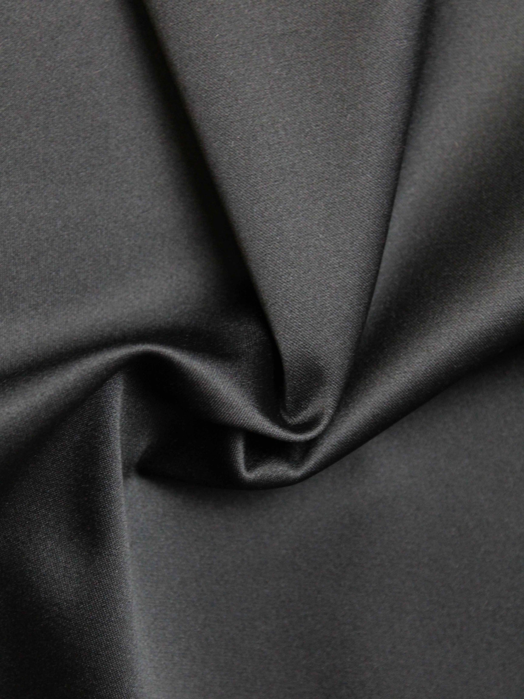 Black Polyester Lycra Duchess Satin - P83
