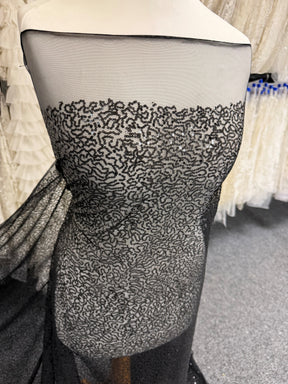 Black Sequin Lace - P913