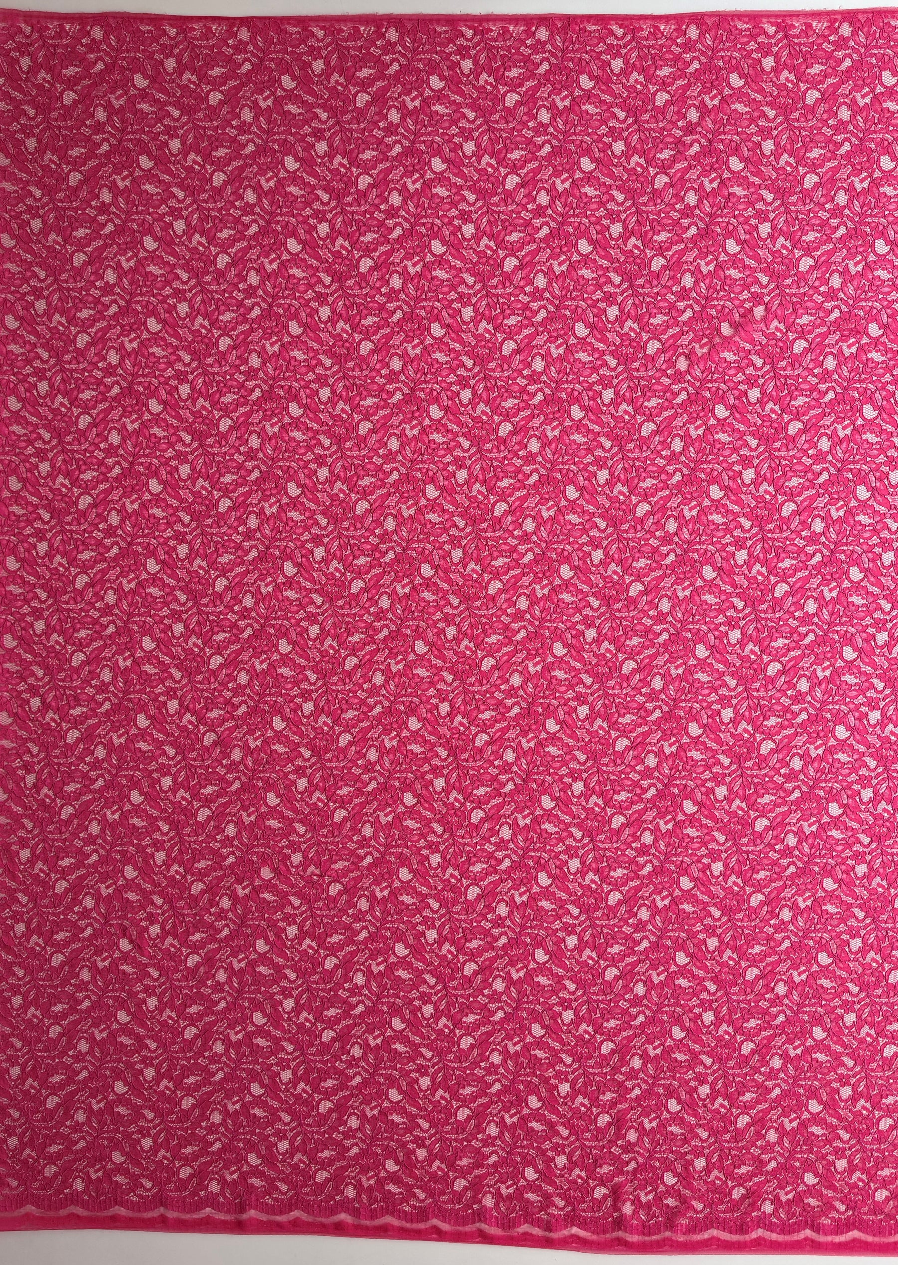 Fuchsia Pink Corded Lace - P947