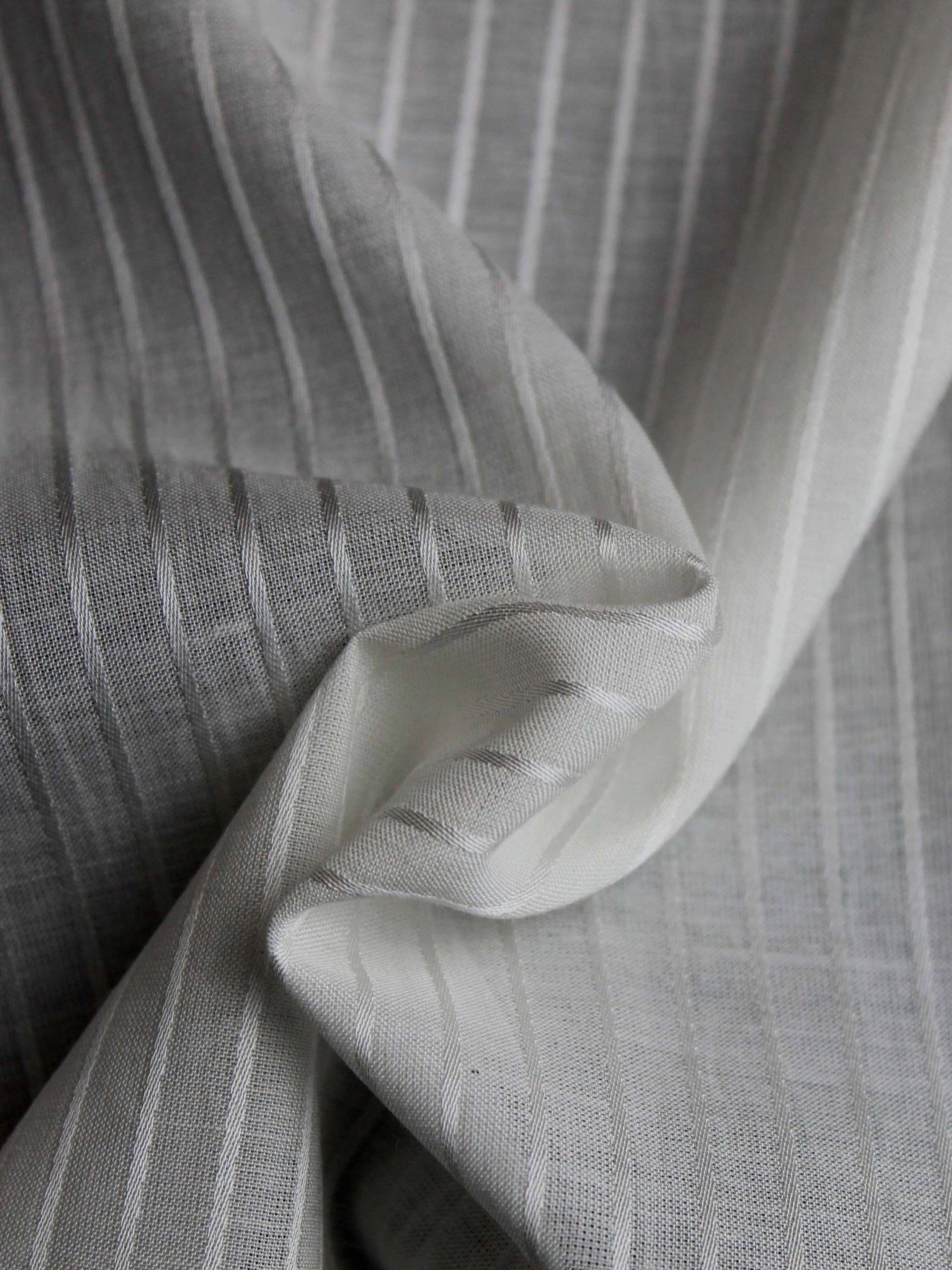 Ivory Self Coloured Stripe Lawn - PH5005