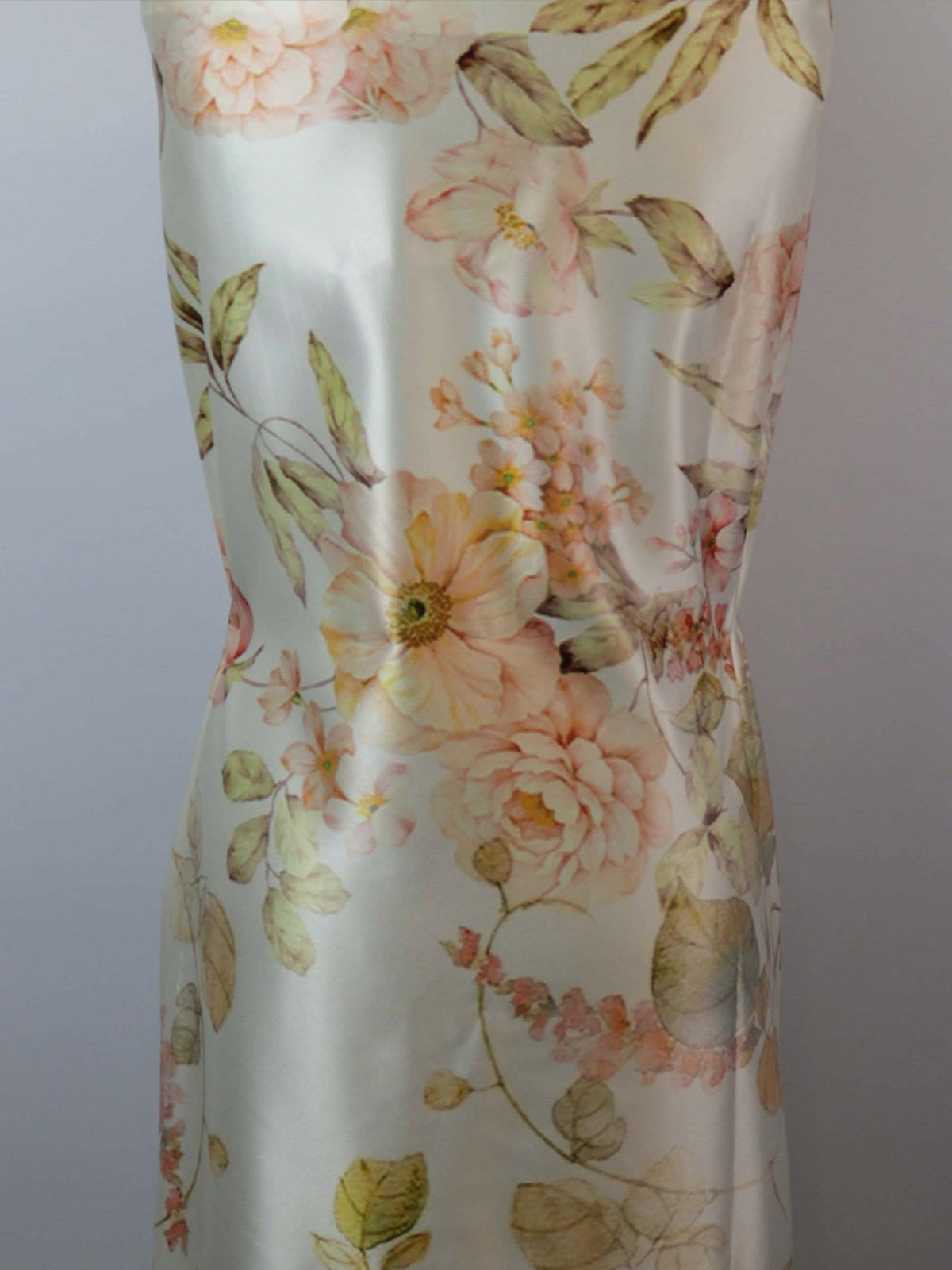Ivory/Multi Printed Satin - PR1003