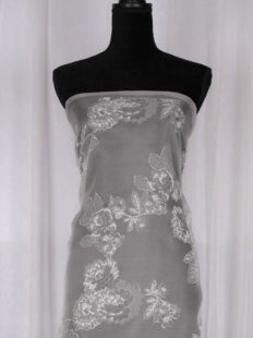Ivory Printed Silk Organza - PR2005