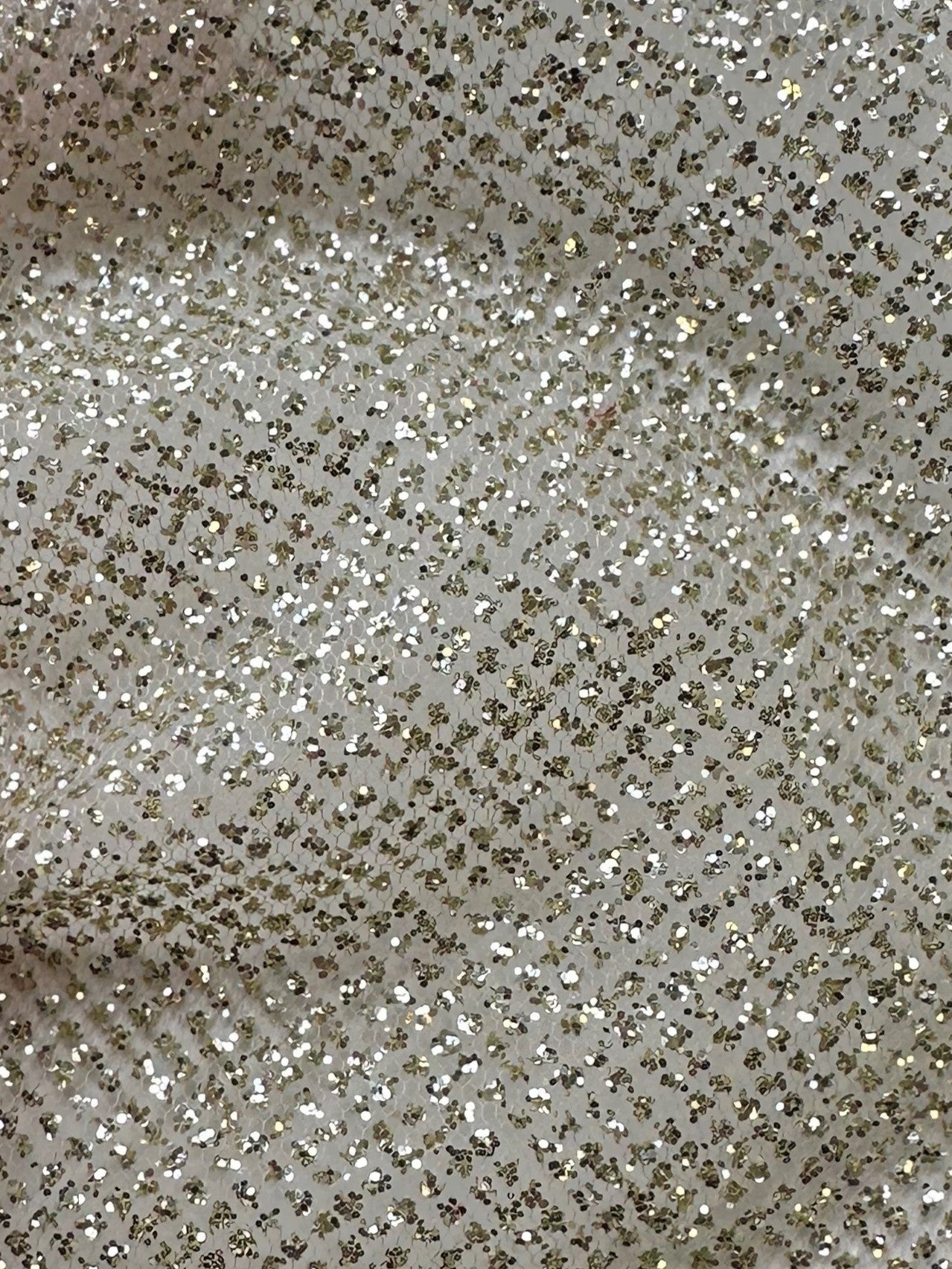 Pale Gold Glitter Tulle - Shining