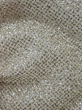 Pale Gold Glitter Tulle - Shining