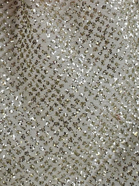 Pale Gold Glitter Tulle - Shining