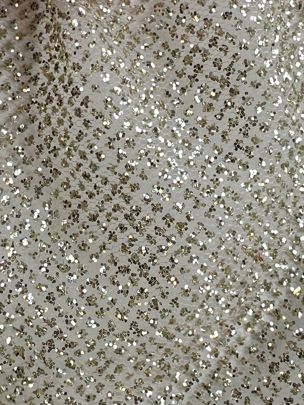 Pale Gold Glitter Tulle - Shining