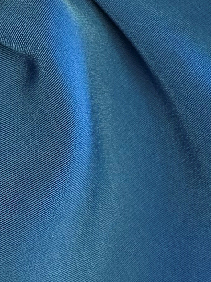 Lightweight Petrol Blue Polyester Satin -  Jamaica