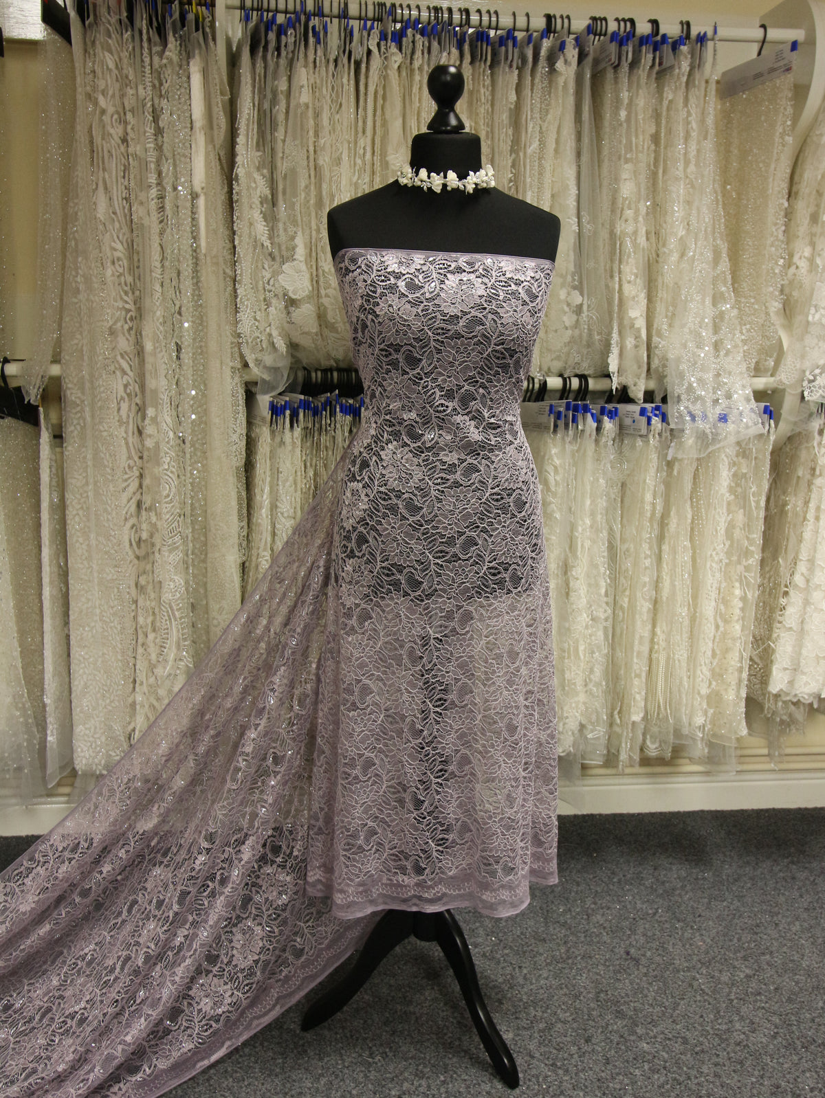 Pewter Grey Raschel Lace - Ezra