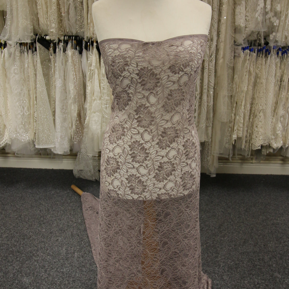 Pewter Grey Corded Lace - Sinead