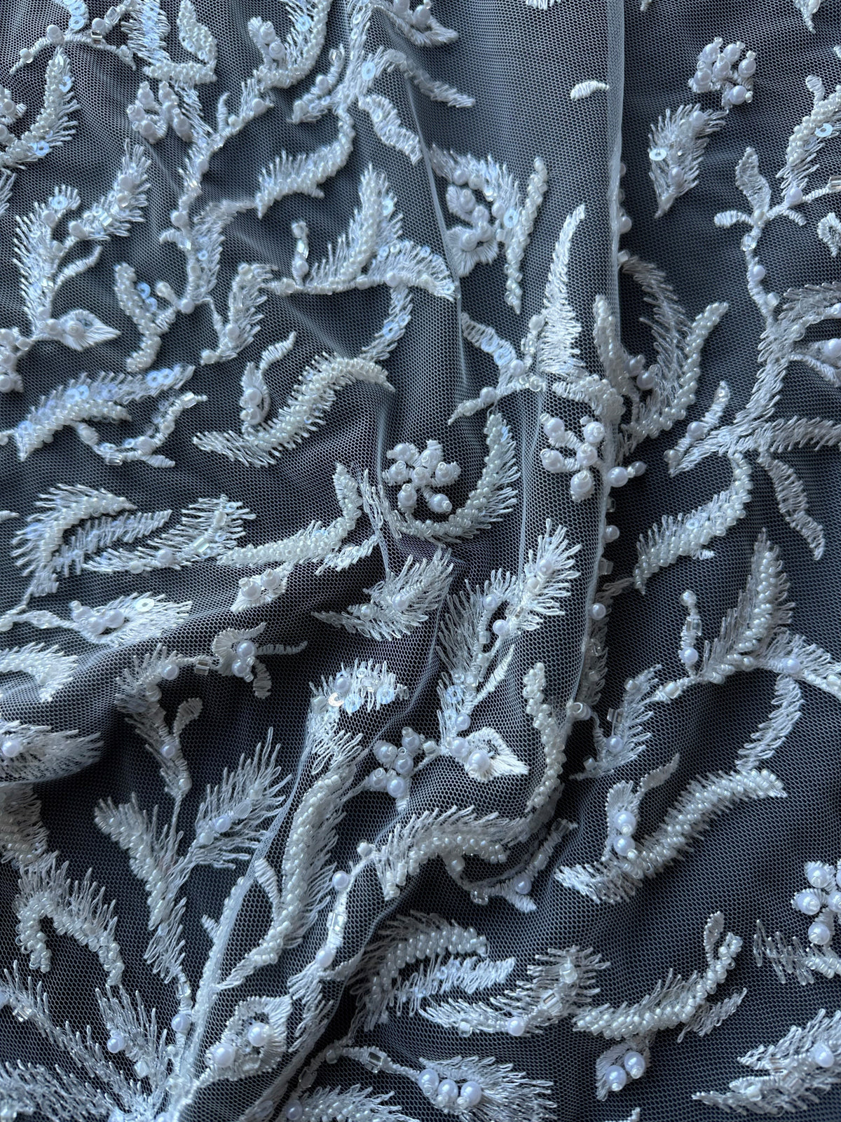 Ivory Beaded Lace - Pillow