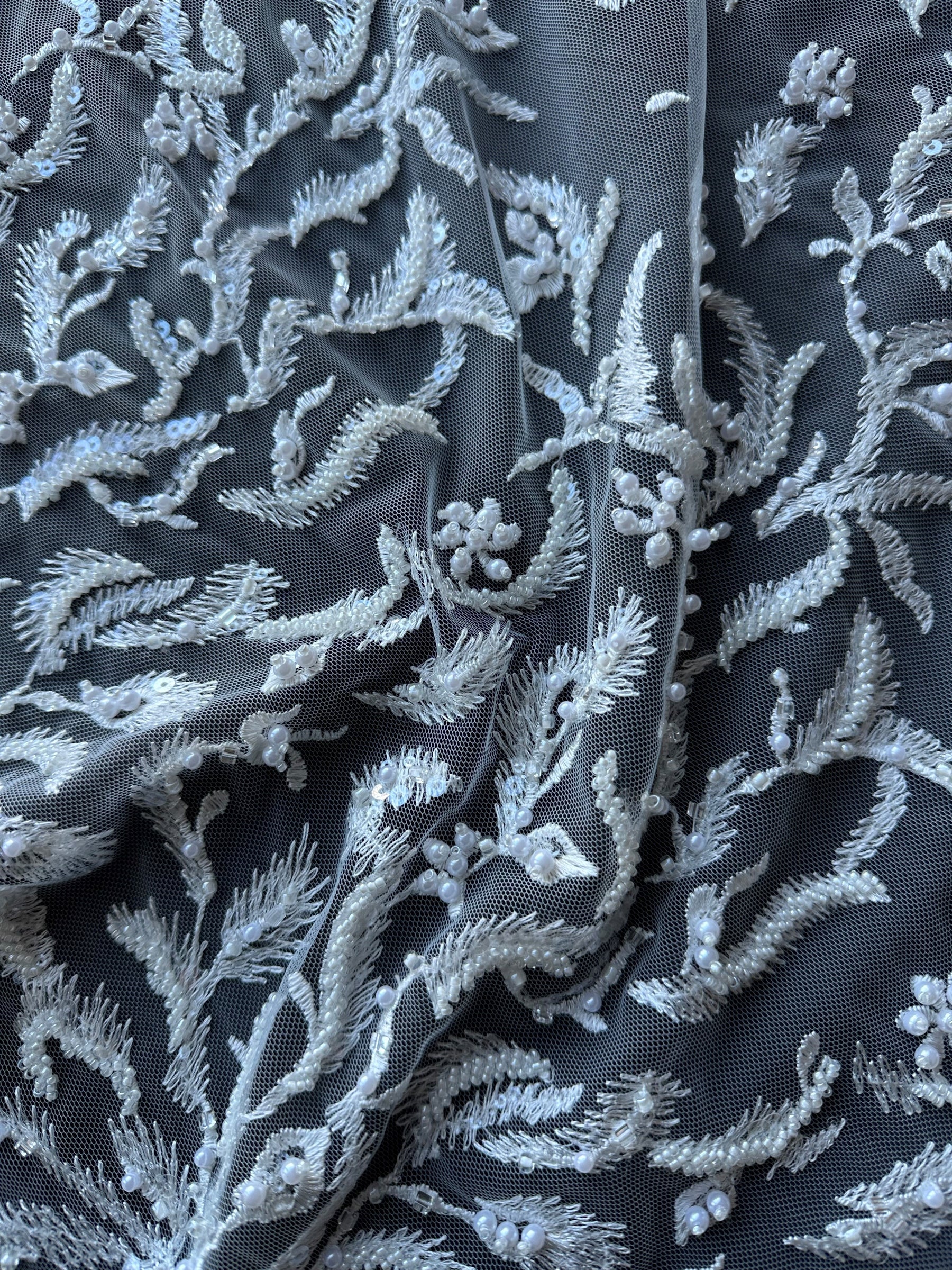 Ivory Beaded Lace - Pillow