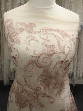 Pink Embroidered Lace - Viveca