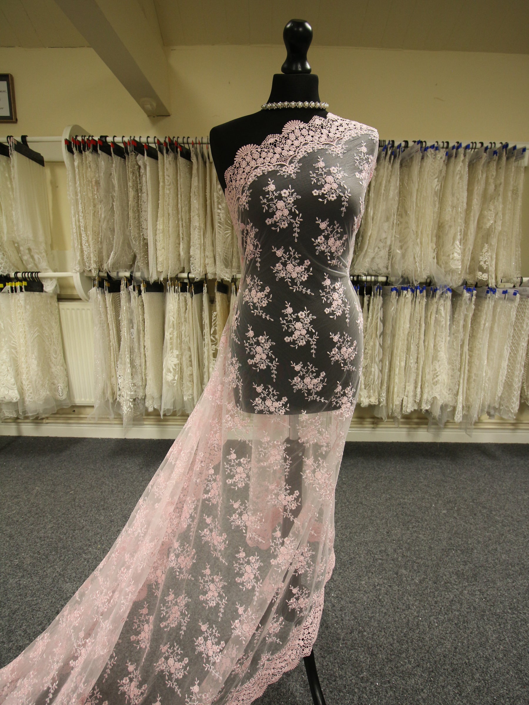 Pink Embroidered Lace - Kirsty