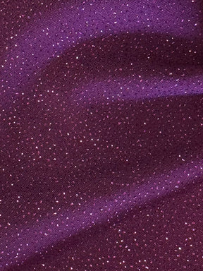 Plum Glitter Jersey Fabric - Dazzle