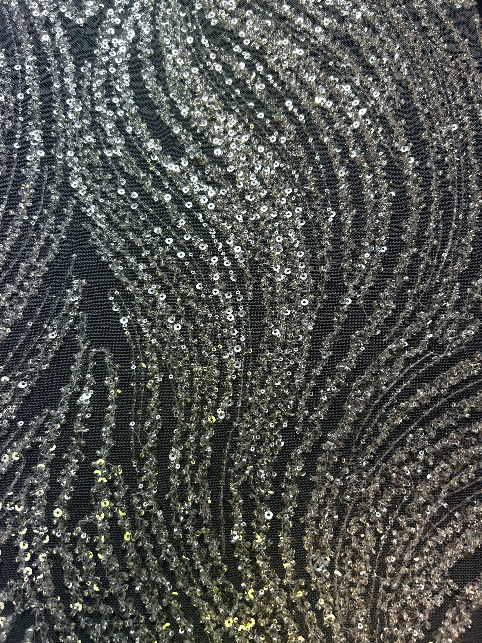Ivory Sequinned Lace Amber