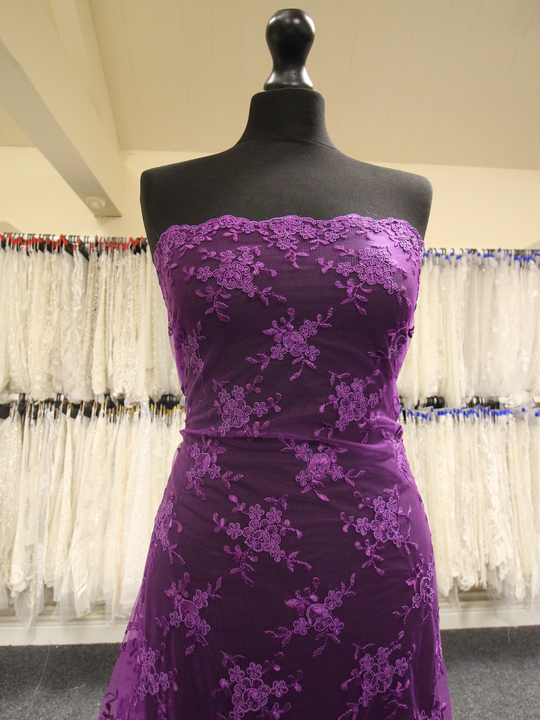 Purple Corded Lace - Geraldine