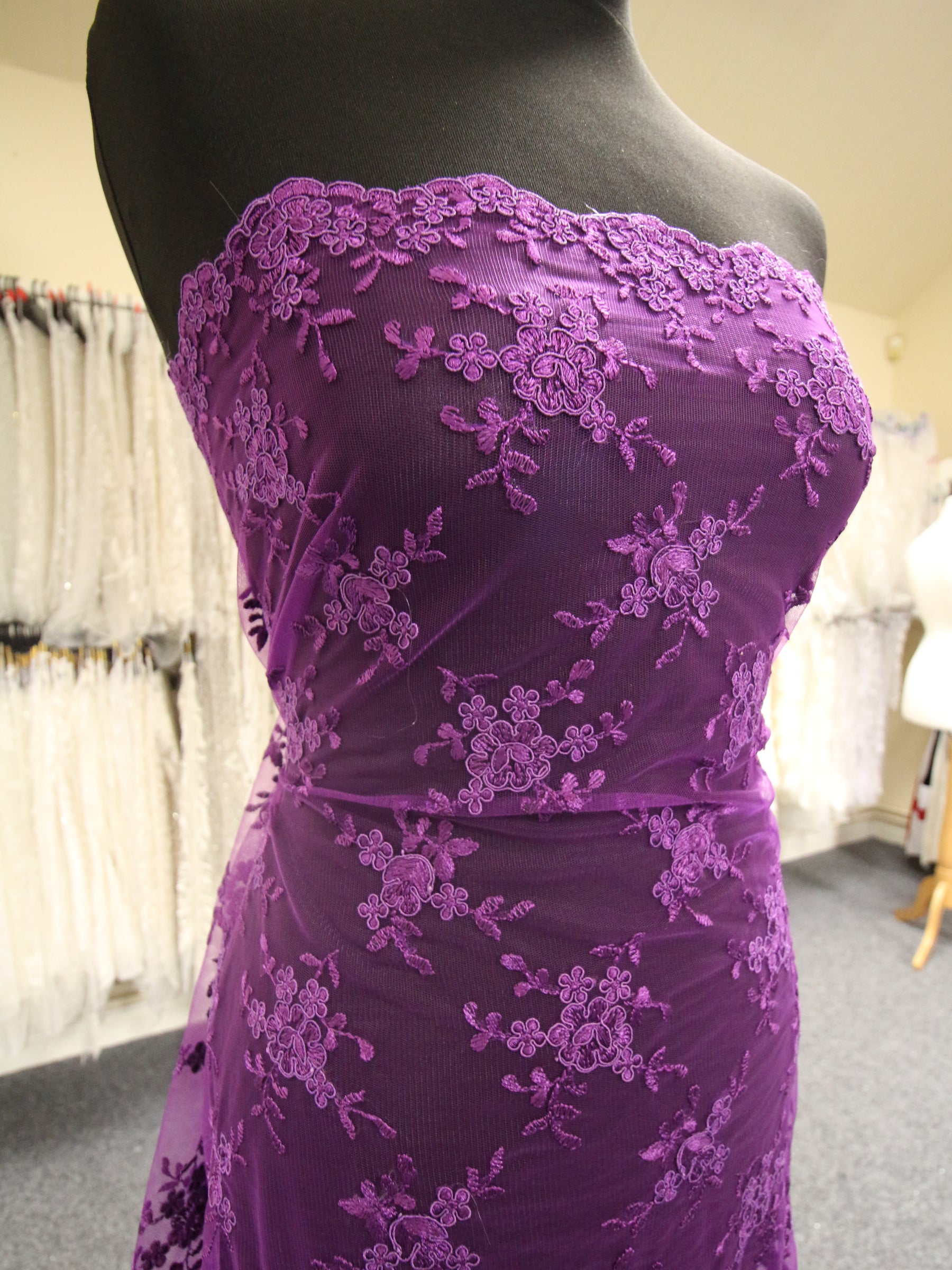 Purple Corded Lace - Geraldine