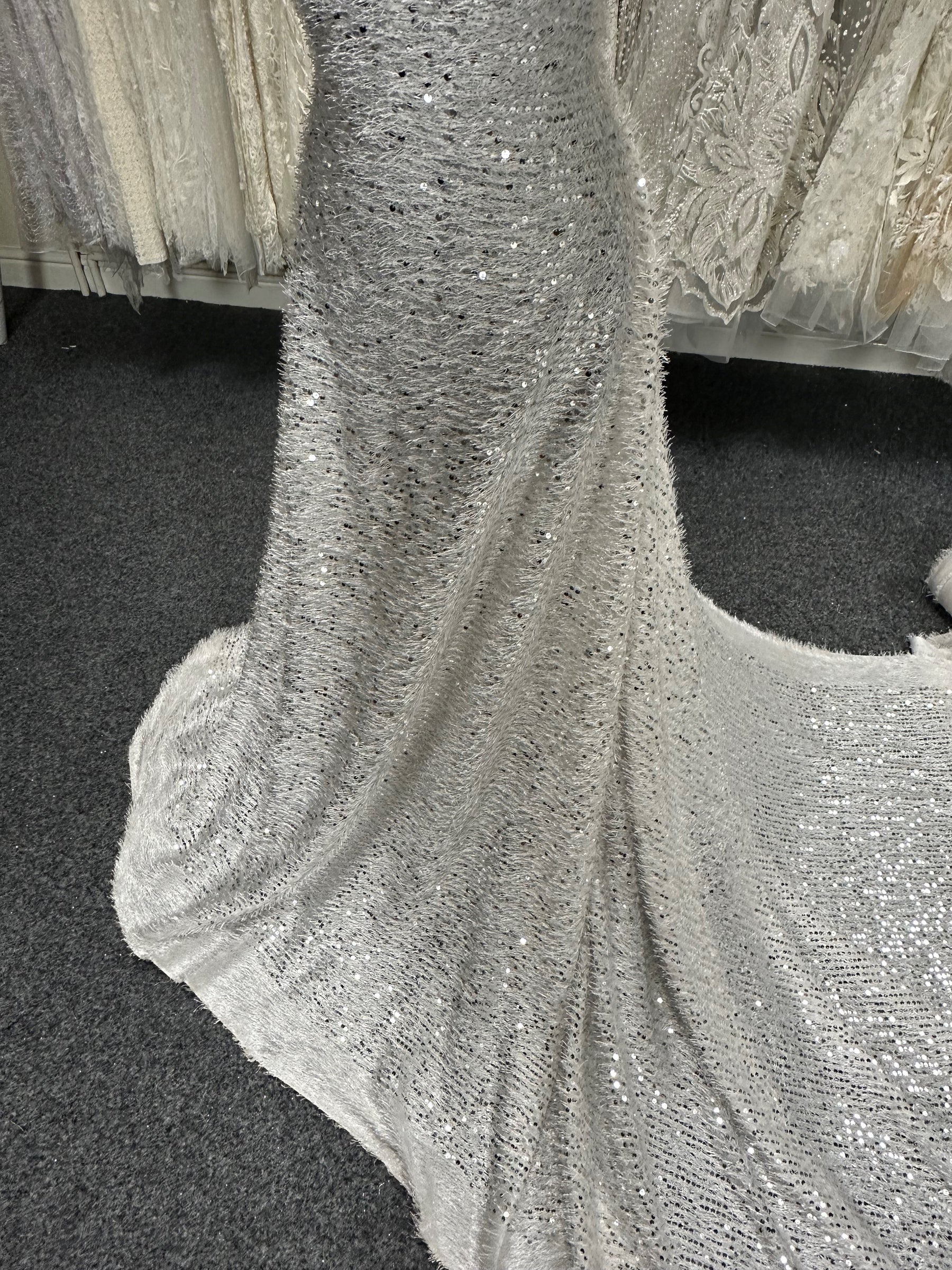 Silver Glamour Fabric - Ravine