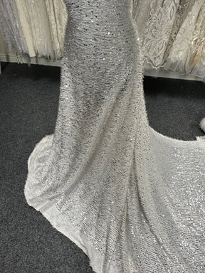Silver Glamour Fabric - Ravine