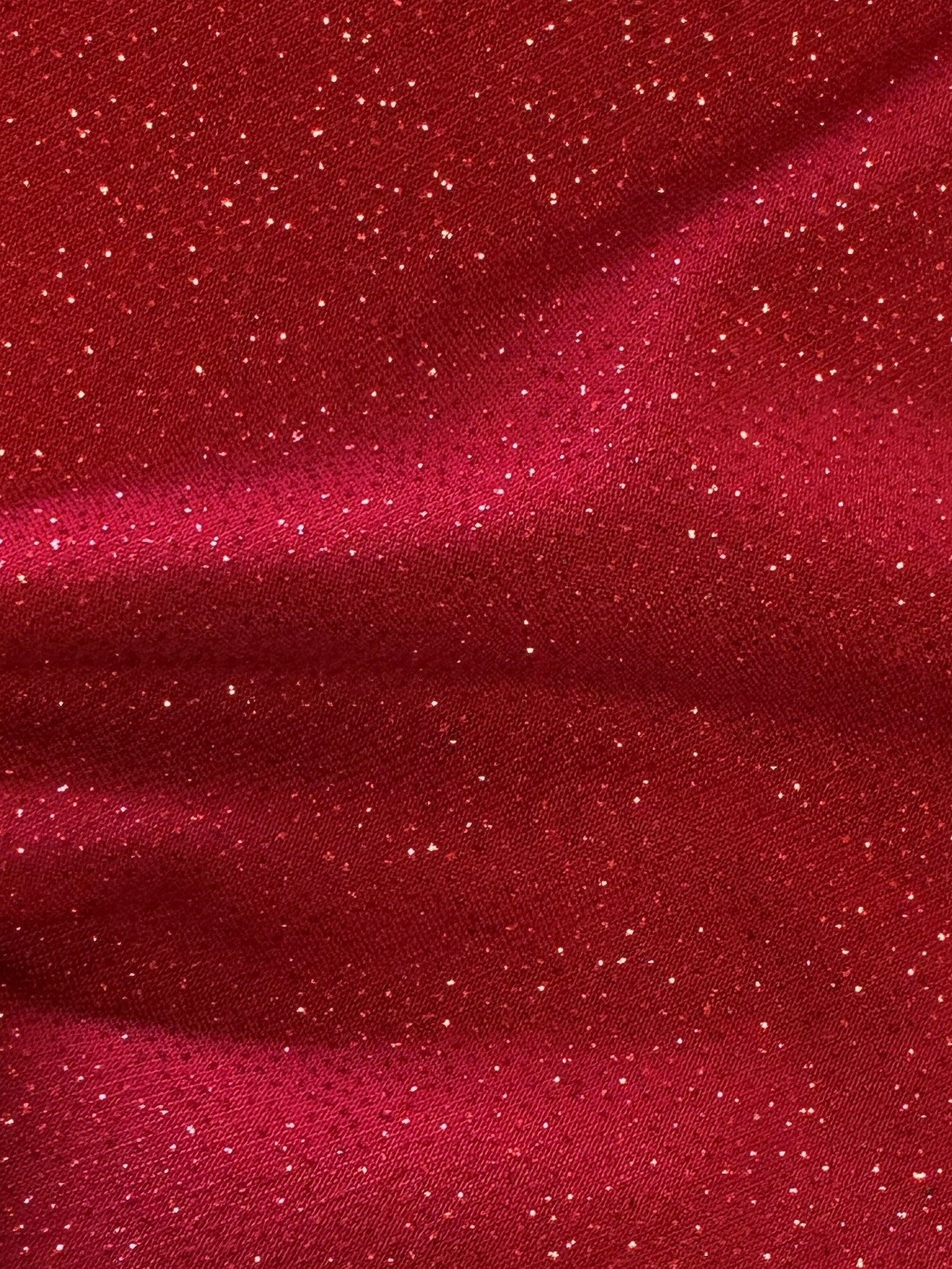 Red Glitter Jersey Fabric - Dazzle