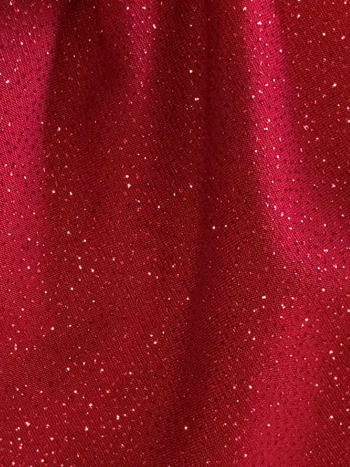 Red Glitter Jersey Fabric - Dazzle