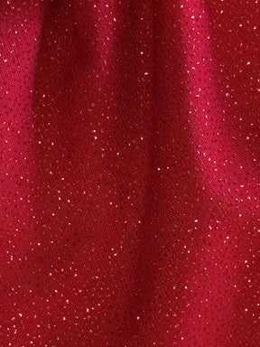 Red Glitter Jersey Fabric - Dazzle